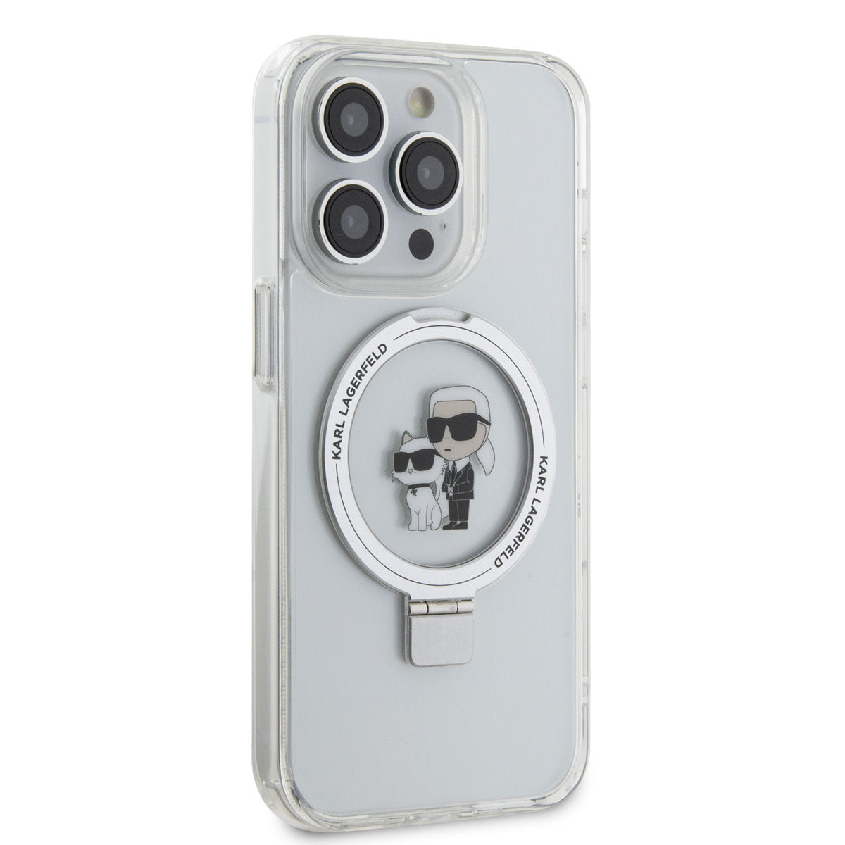 Karl Lagerfeld iPhone 15 Pro Hardcase - Magsafe compatible - Ringstand - K&C - White