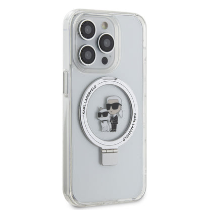 Karl Lagerfeld iPhone 15 Pro Hardcase - Magsafe compatible - Ringstand - K&C - White
