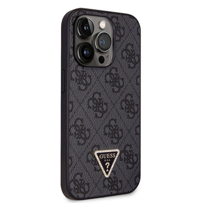 Guess iPhone 14 Pro Hardcase - 4G Logo - Strass - Black