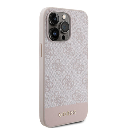 Guess iPhone 15 Pro Max Hardcase - Magsafe - 4G Pu Bottom - Pink