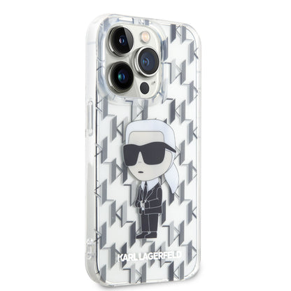 Karl Lagerfeld iPhone 15 Pro TPU Hardcase - Ikonik Monogram - Transparent