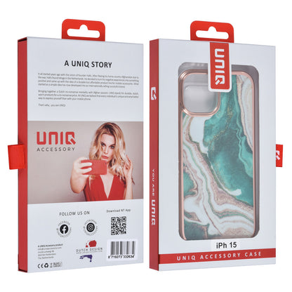 UNIQ Accessory iPhone 15 TPU Back Cover - Marble Green