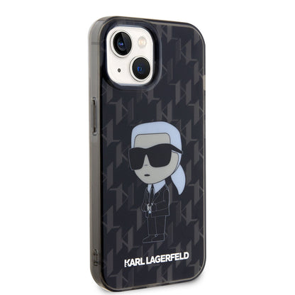 Karl Lagerfeld iPhone 15 Hardcase - Ikonik Monogram - Black