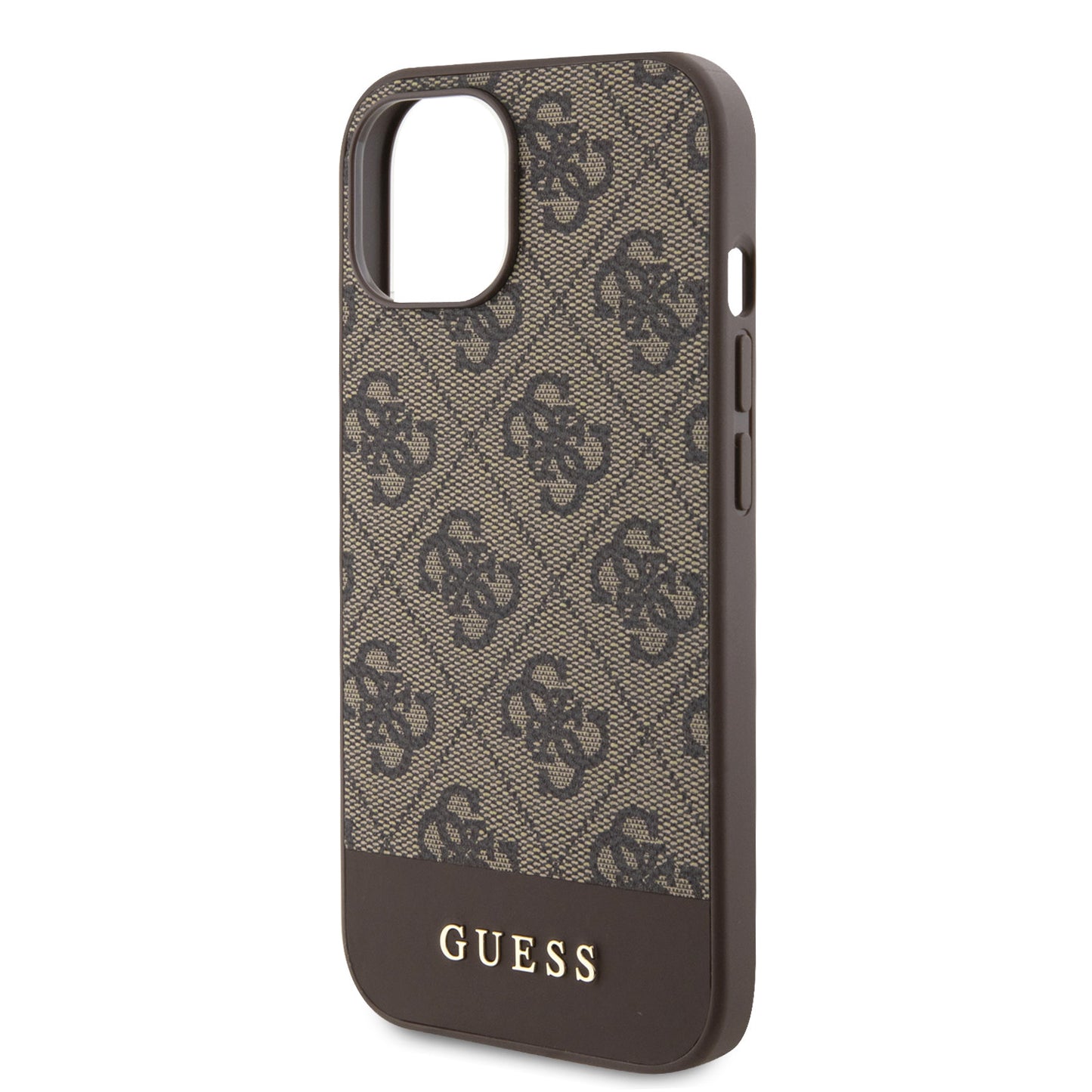 Guess iPhone 15 Hardcase - Magsafe - 4G Pu Bottom - Brown