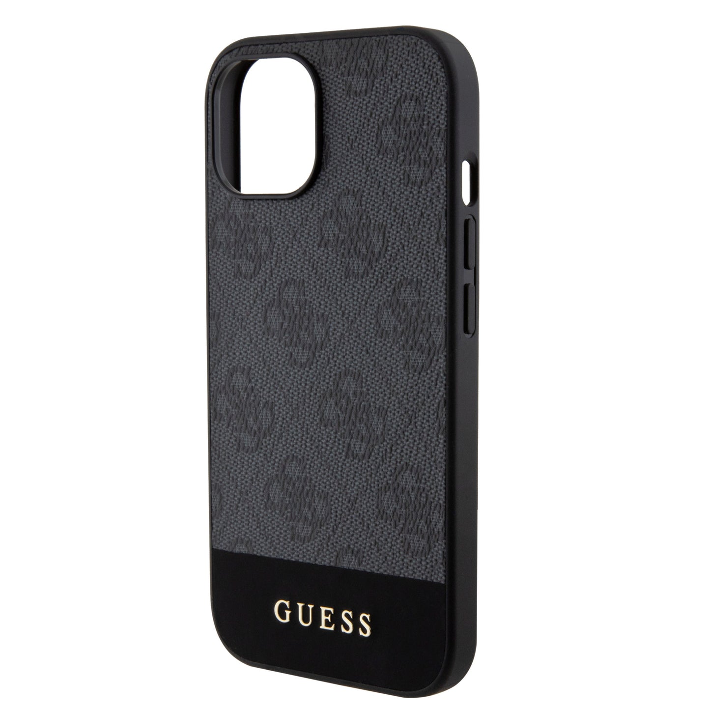 Guess iPhone 15 Hardcase - Magsafe - 4G Pu Bottom - Black