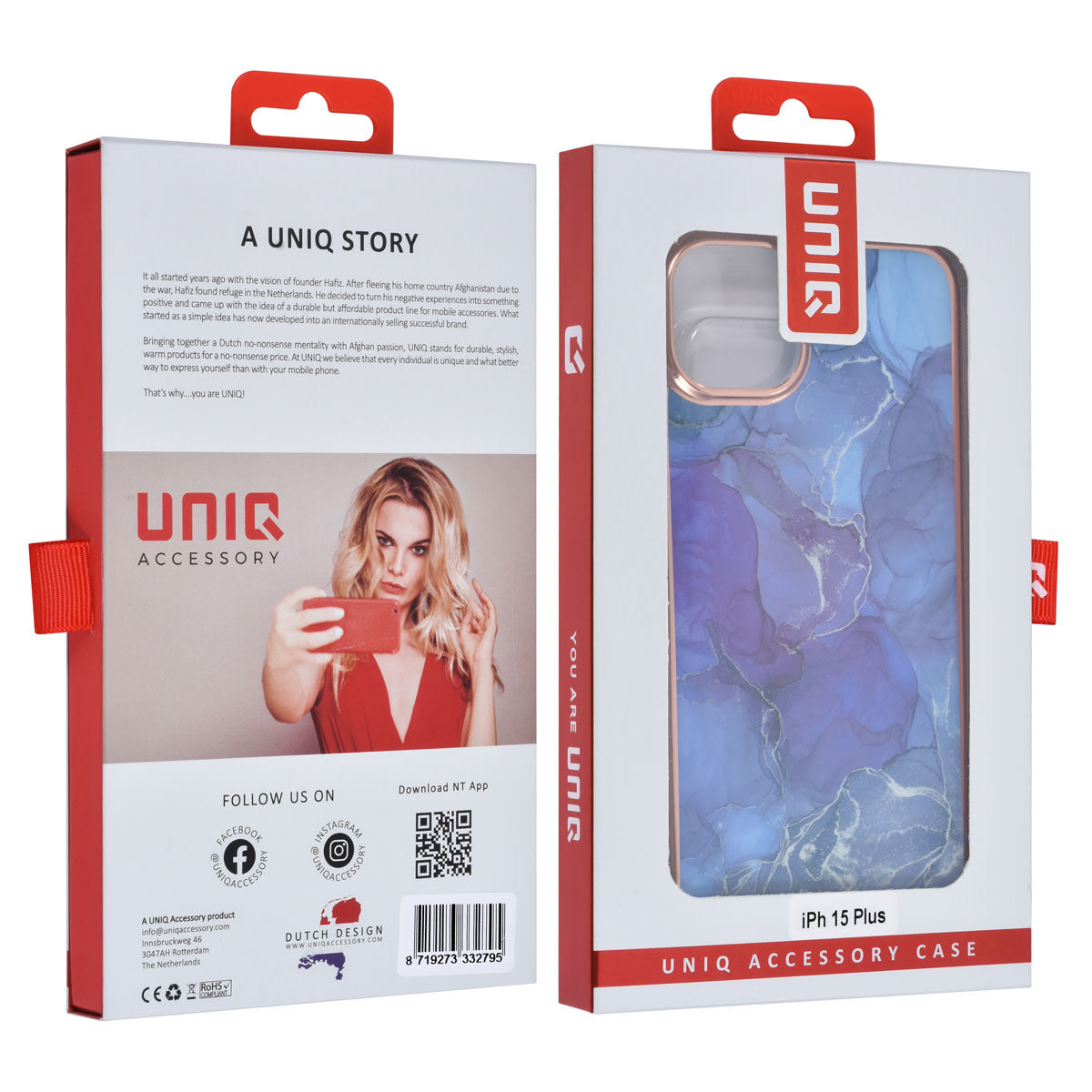 UNIQ Accessory iPhone 15 & 14 Plus TPU Back Cover - Marble Purple
