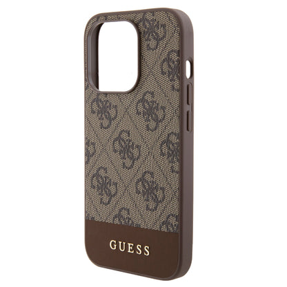 Guess iPhone 15 Pro Max Hardcase - Magsafe - 4G Pu Bottom - Brown