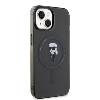 Karl Lagerfeld iPhone 15 Hardcase - Magsafe compatible - Ikonik - Black