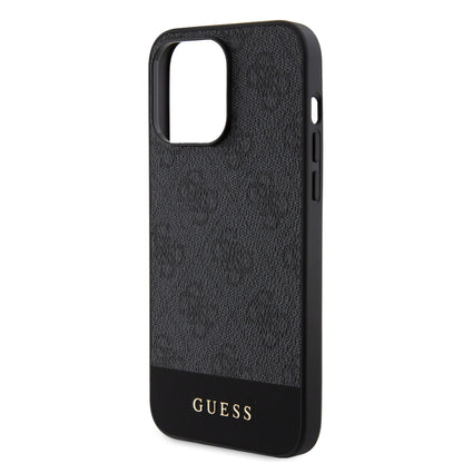 Guess iPhone 15 Pro Hardcase - Magsafe - 4G Pu Bottom - Black
