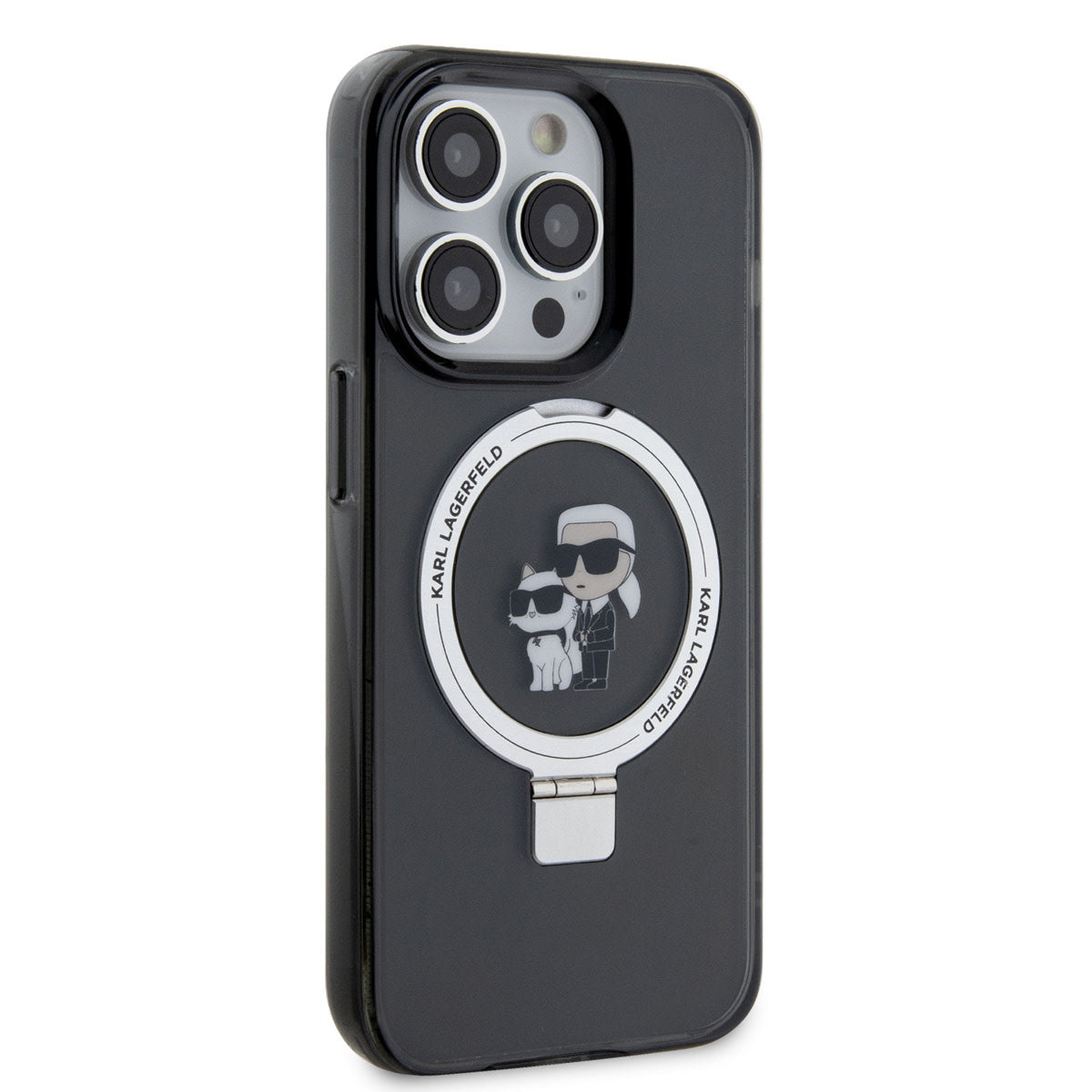 Karl Lagerfeld iPhone 15 Pro Hardcase - Magsafe compatible - Ringstand - K&C - Black