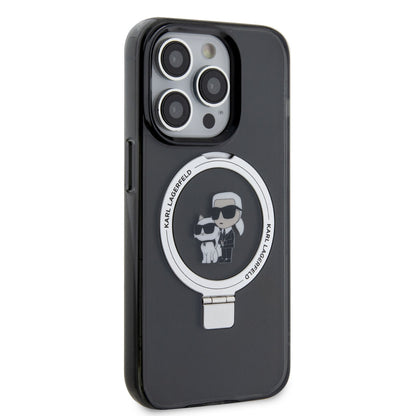 Karl Lagerfeld iPhone 15 Pro Hardcase - Magsafe compatible - Ringstand - K&C - Black