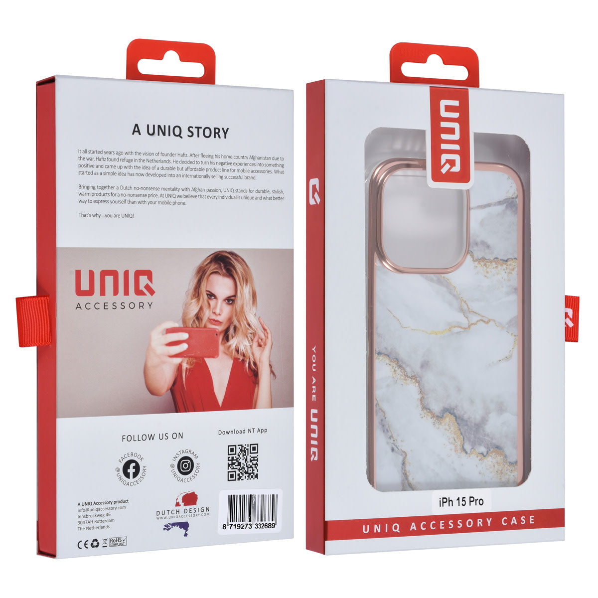 UNIQ Accessory iPhone 15 Pro TPU Back Cover - Marble White