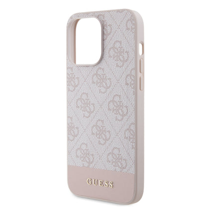 Guess iPhone 15 Pro Max Hardcase - Magsafe - 4G Pu Bottom - Pink