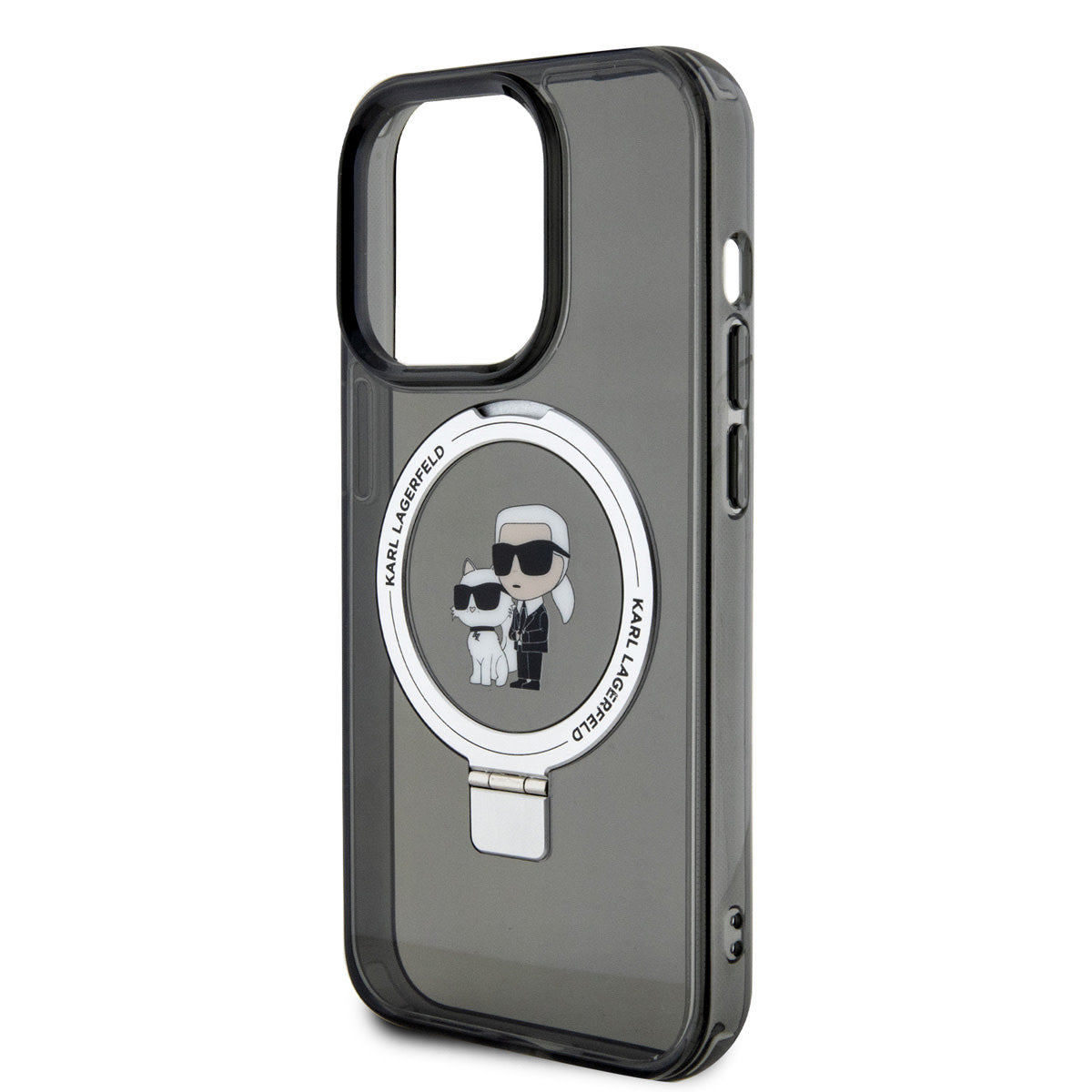 Karl Lagerfeld iPhone 15 Pro Hardcase - Magsafe compatible - Ringstand - K&C - Black