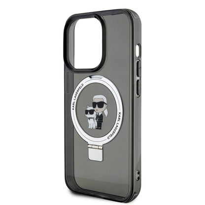 Karl Lagerfeld iPhone 15 Pro Hardcase - Magsafe compatible - Ringstand - K&C - Black