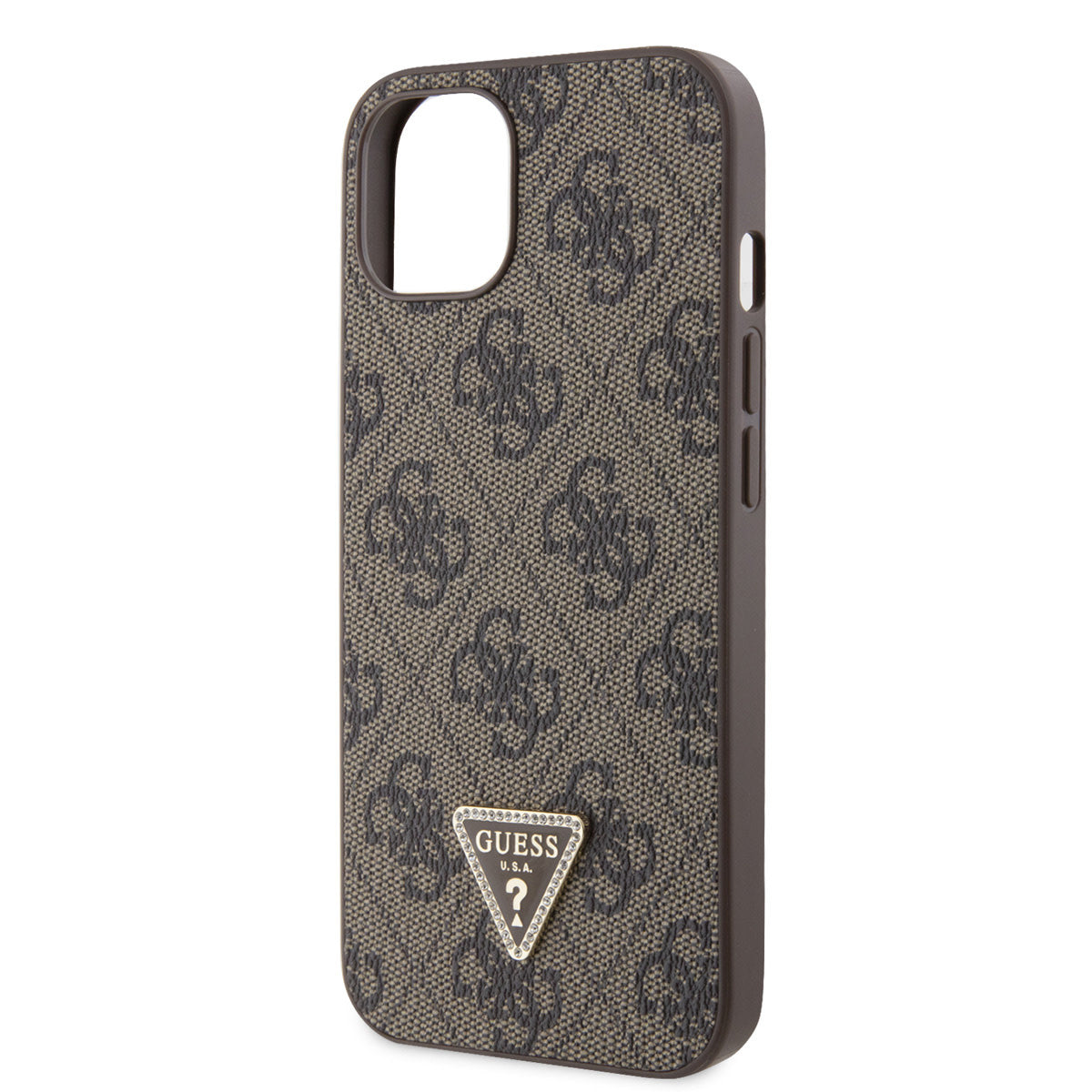 Guess iPhone 14 & 13 Hardcase - 4G Logo - Strass - Brown