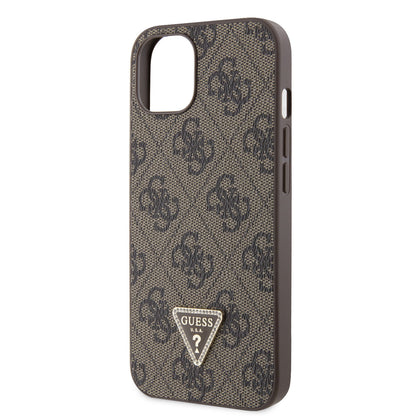 Guess iPhone 14 & 13 Hardcase - 4G Logo - Strass - Brown