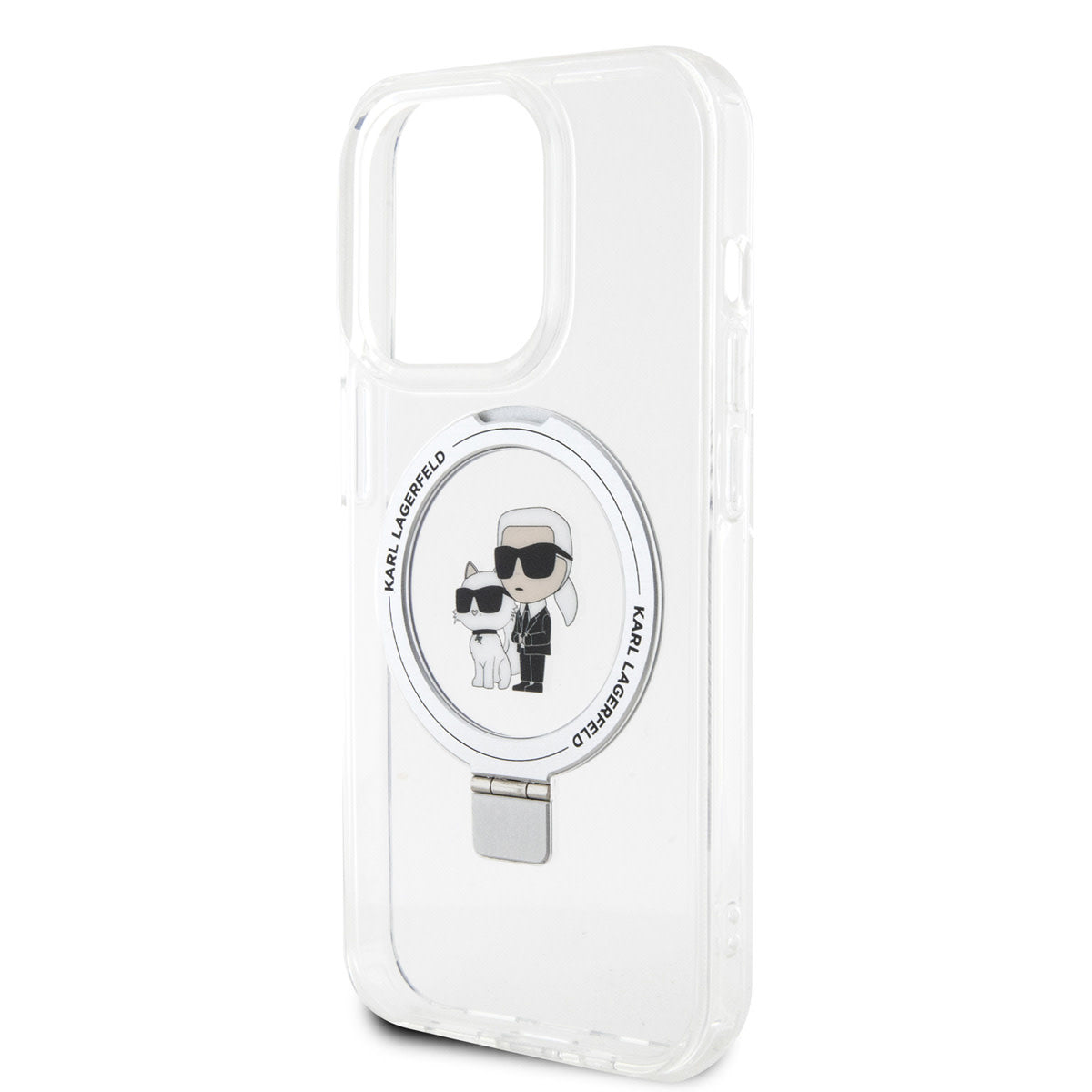 Karl Lagerfeld iPhone 15 Pro Hardcase - Magsafe compatible - Ringstand - K&C - White