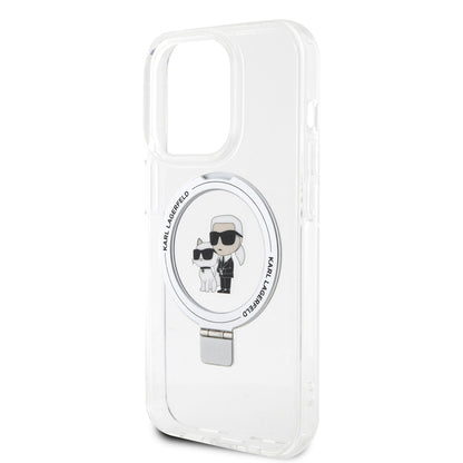 Karl Lagerfeld iPhone 15 Pro Hardcase - Magsafe compatible - Ringstand - K&C - White