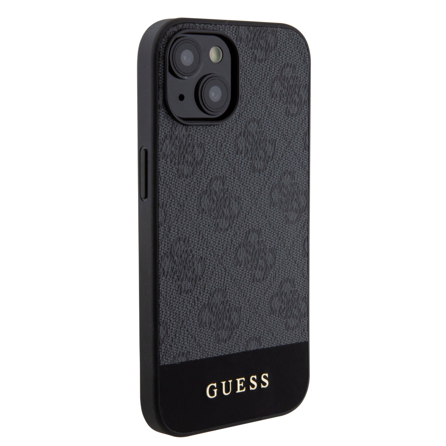 Guess iPhone 15 Hardcase - Magsafe - 4G Pu Bottom - Black