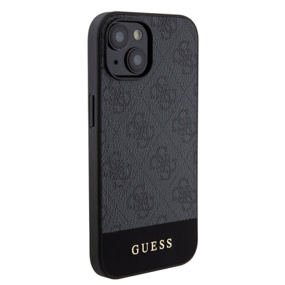 Guess iPhone 15 Hardcase - Magsafe - 4G Pu Bottom - Black