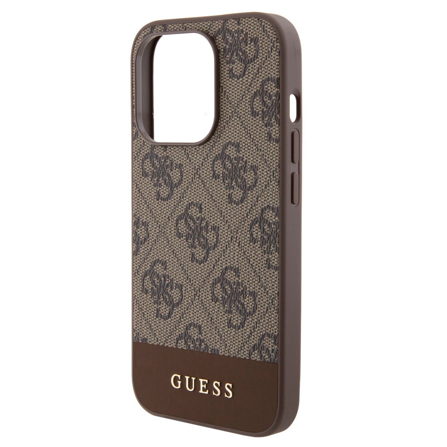 Guess iPhone 15 Pro Hardcase - Magsafe - 4G Pu Bottom - Brown
