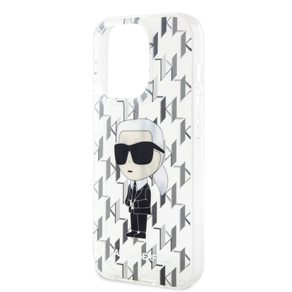 Karl Lagerfeld iPhone 15 Pro TPU Hardcase - Ikonik Monogram - Transparent