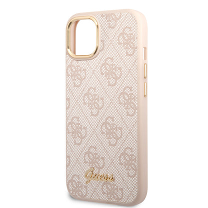 Guess iPhone 14 & 15 Plus Hardcase Backcover - 4G - Metal Buttons & Camera - Pink