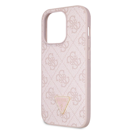 Guess iPhone 14 Pro Hardcase - 4G Logo - Strass - Pink