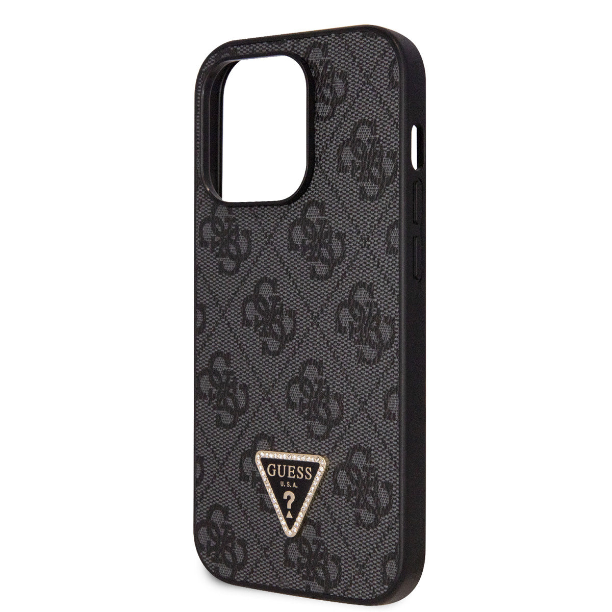 Guess iPhone 14 Pro Hardcase - 4G Logo - Strass - Black
