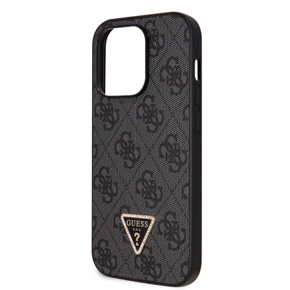 Guess iPhone 14 Pro Hardcase - 4G Logo - Strass - Black