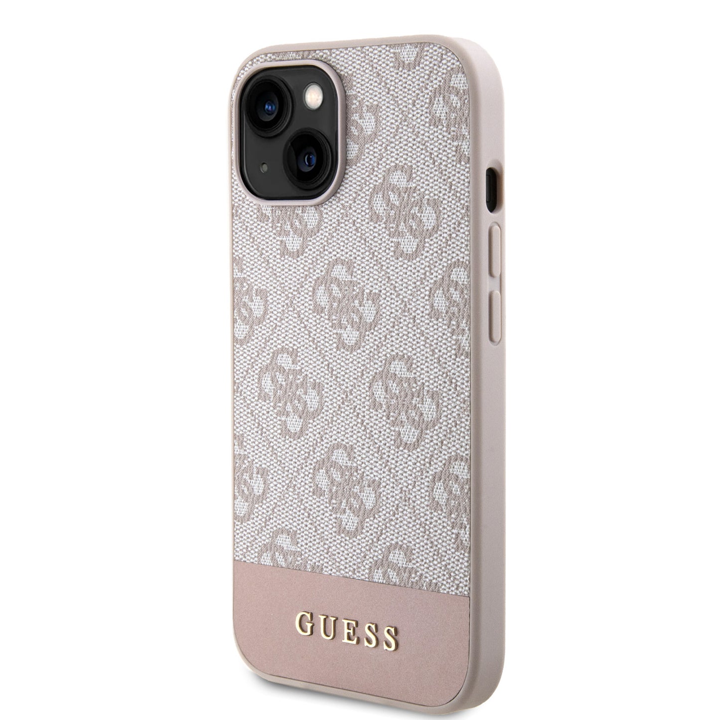 Guess iPhone 15 Hardcase - Magsafe - 4G Pu Bottom - Pink