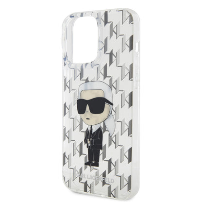 Karl Lagerfeld iPhone 15 Pro Max TPU Hardcase - Ikonik Monogram - Transparent
