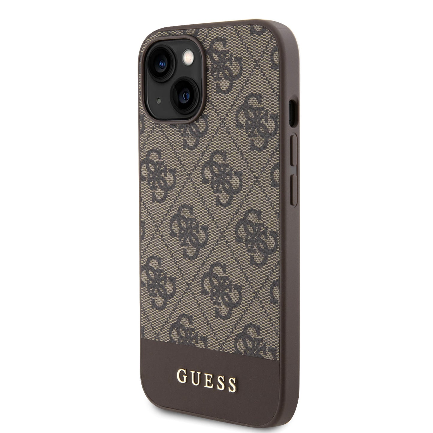 Guess iPhone 15 Hardcase - Magsafe - 4G Pu Bottom - Brown