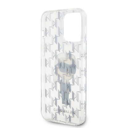 Karl Lagerfeld iPhone 15 Pro Max TPU Hardcase - Ikonik Monogram - Transparent