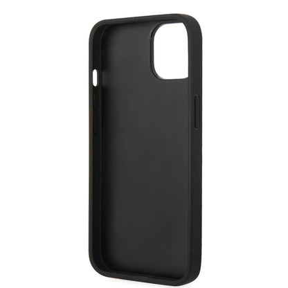 Karl Lagerfeld iPhone 14 & 13 Hardcase Backcover - Saffiano Leather - Metal Logo - Grey