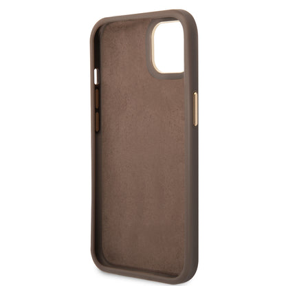 Guess iPhone 14 & 15 Plus Hardcase Backcover - 4G - Metal Buttons & Camera - Brown