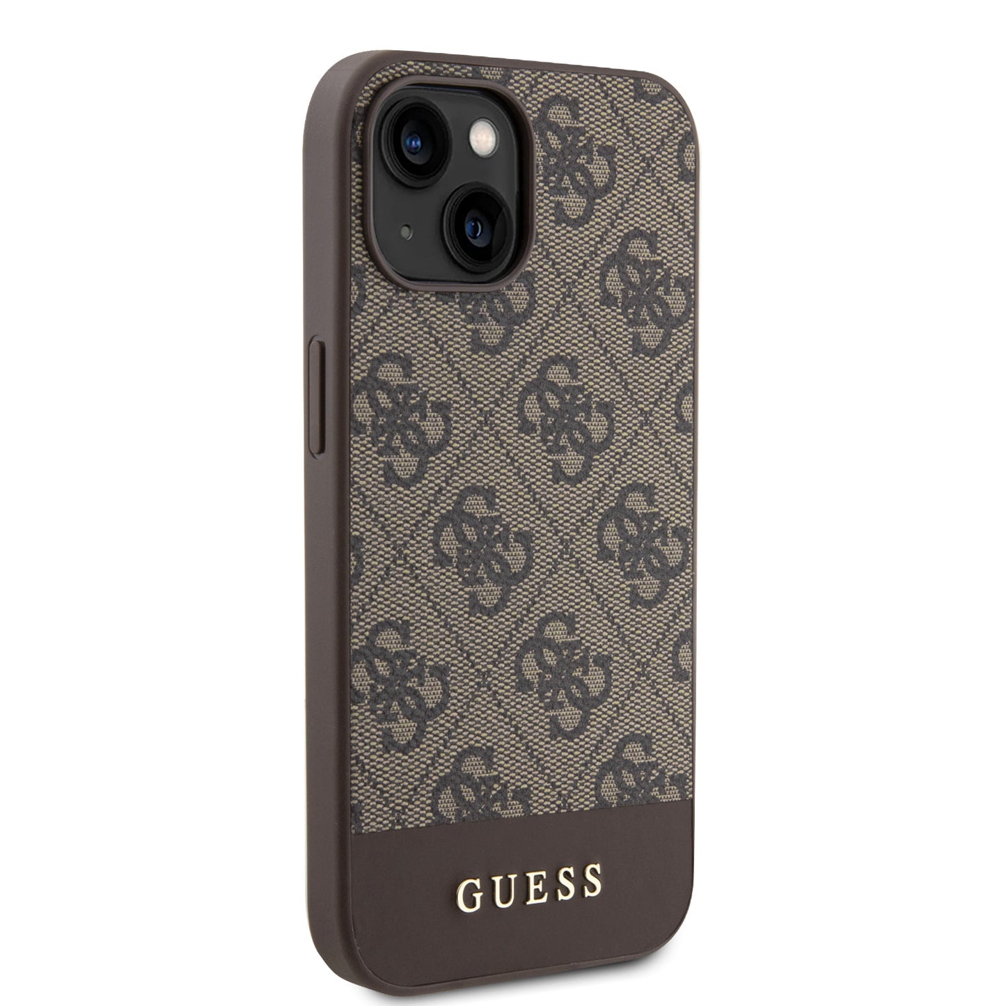 Guess iPhone 15 Hardcase - Magsafe - 4G Pu Bottom - Brown