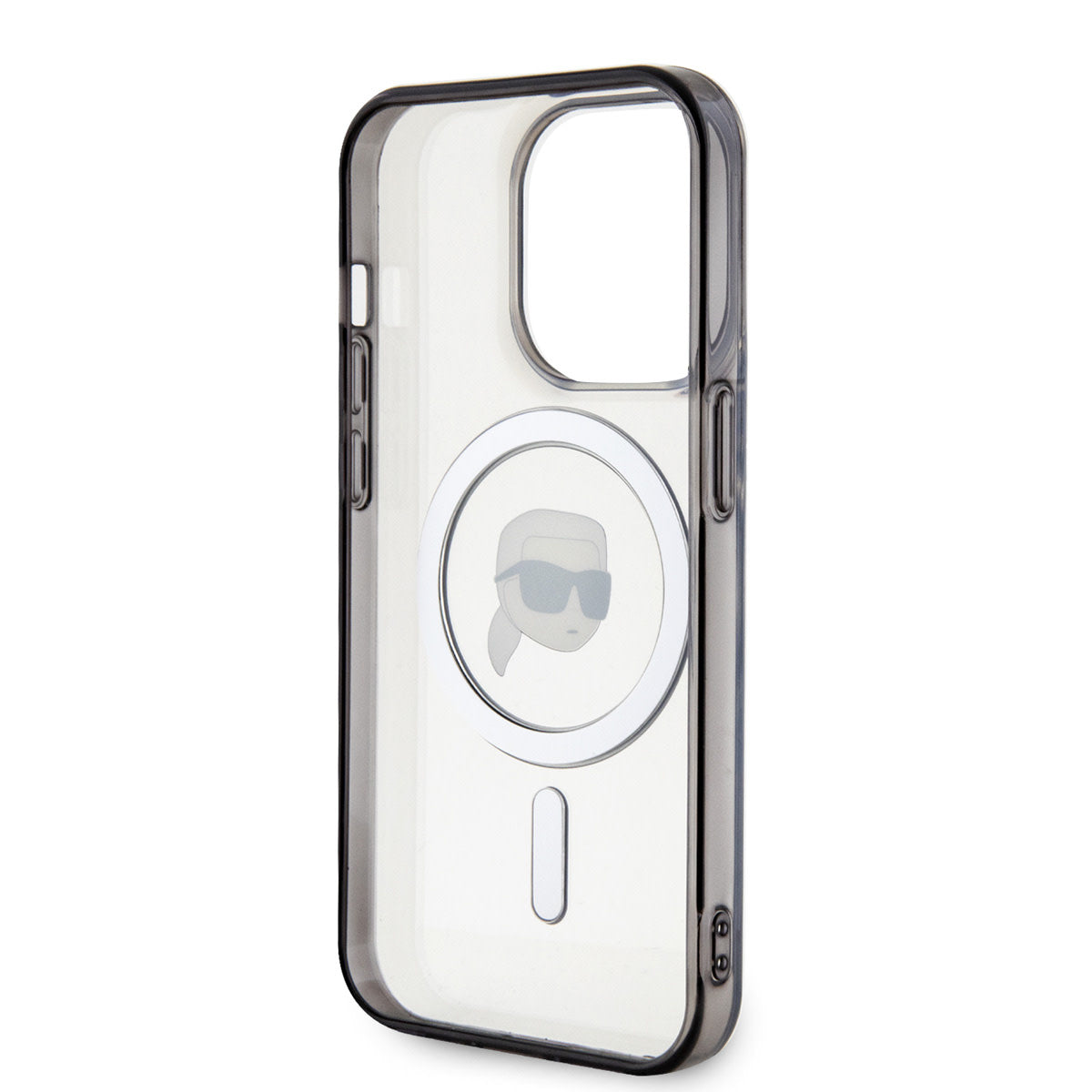 Karl Lagerfeld iPhone 15 Pro TPU Hardcase - Magsafe Compatible - Karl's Head - Transparent