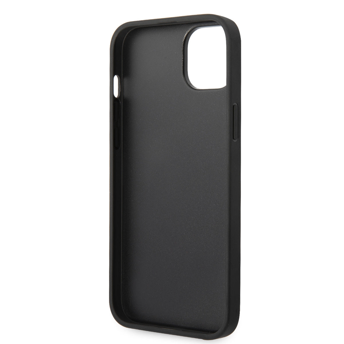 Karl Lagerfeld iPhone 14 & 15 Plus Hardcase Backcover - Saffiano Leather - Metal Logo - Grey
