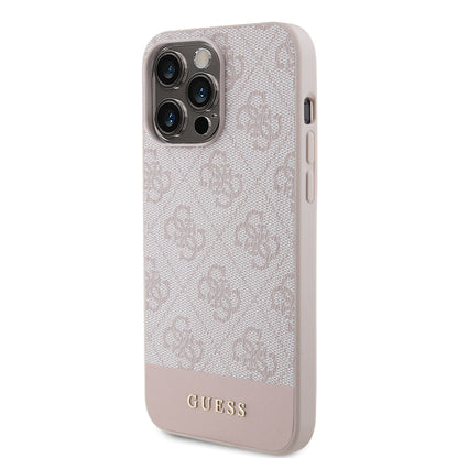 Guess iPhone 15 Pro Max Hardcase - Magsafe - 4G Pu Bottom - Pink