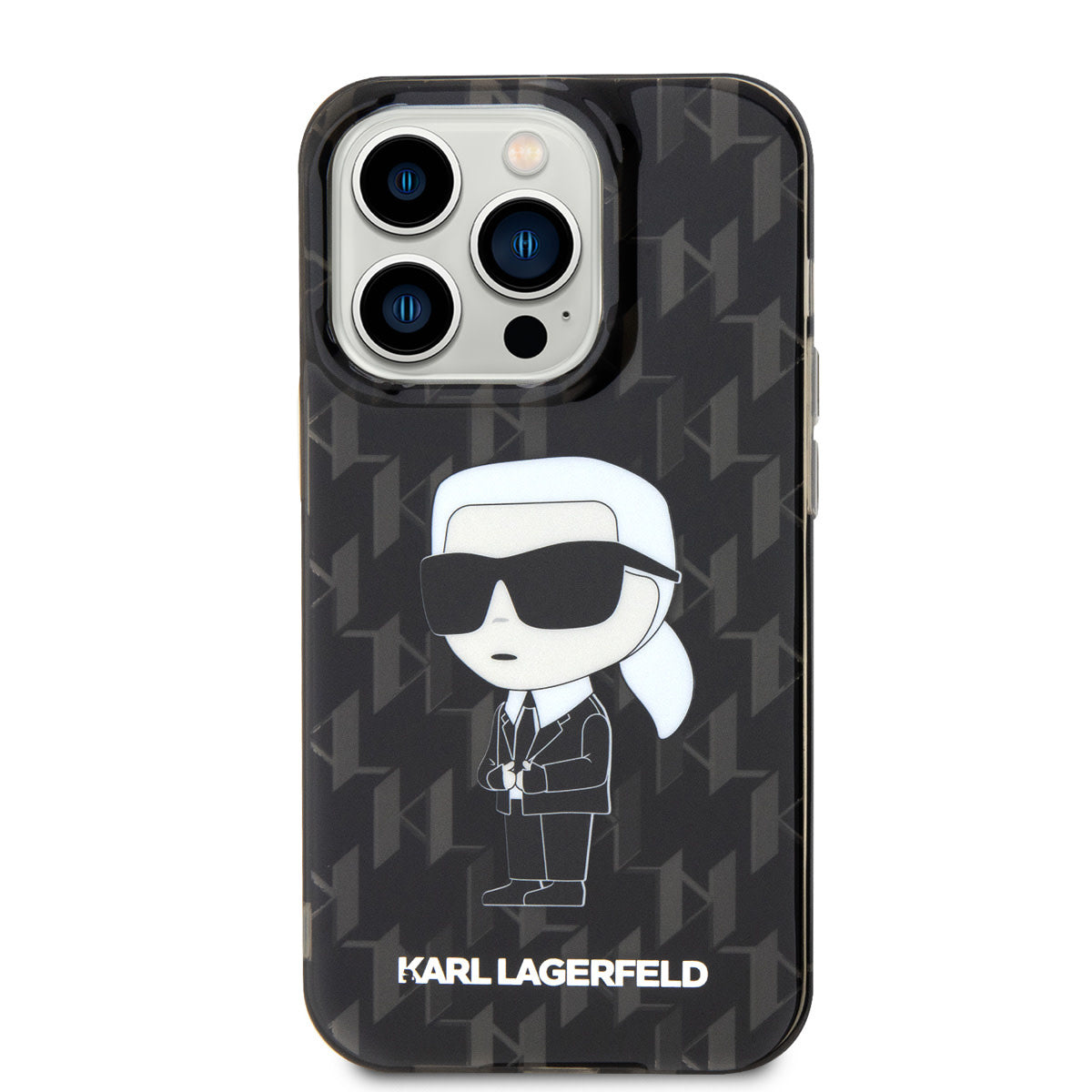 Karl Lagerfeld iPhone 15 Pro TPU Hardcase - Ikonik Monogram - Black