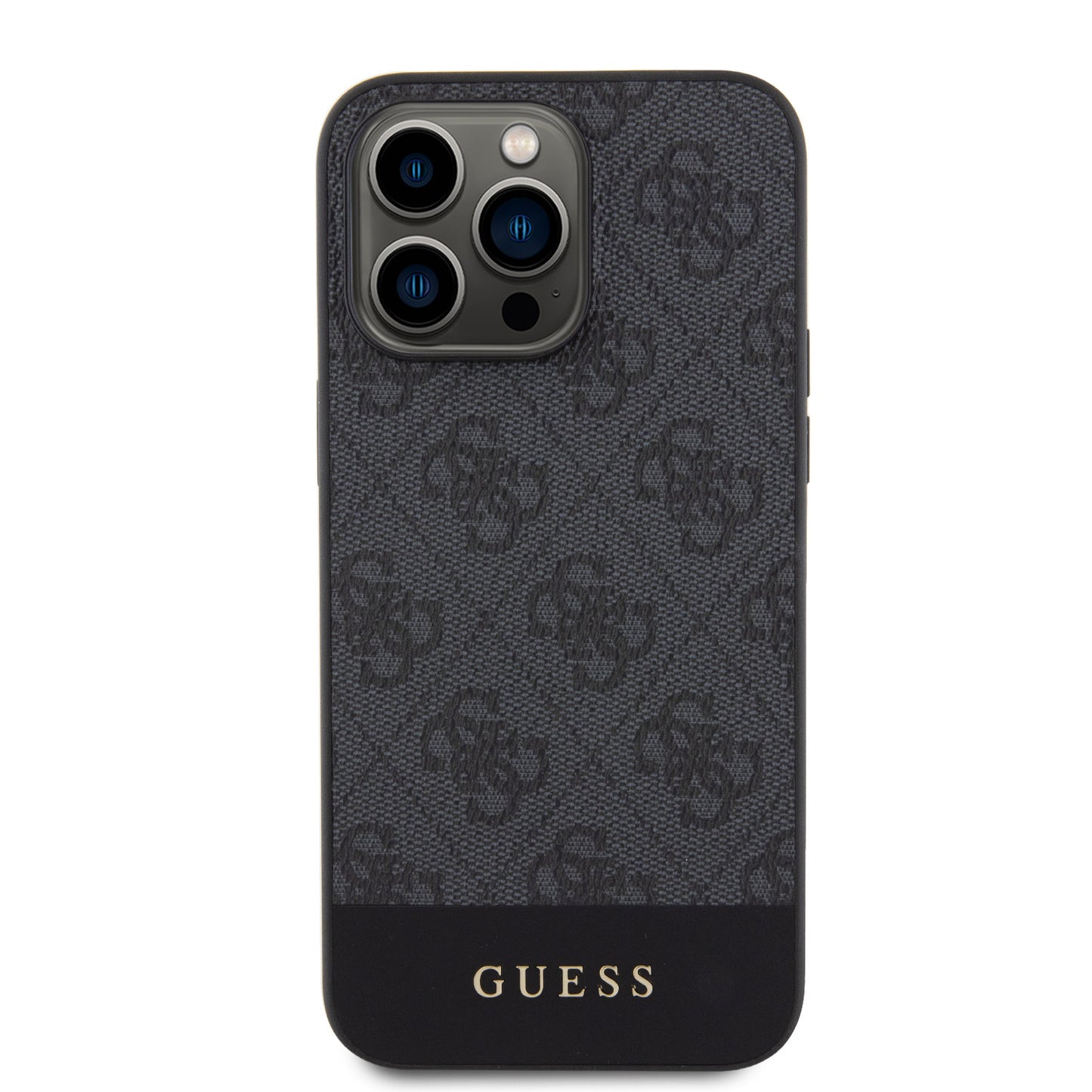 Guess iPhone 15 Pro Hardcase - Magsafe - 4G Pu Bottom - Black