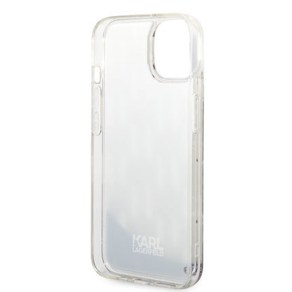 Karl Lagerfeld iPhone 14 & 13 TPU Backcover - Liquid Glitter - Monogram - Silver