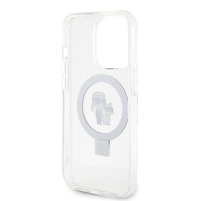 Karl Lagerfeld iPhone 15 Pro Hardcase - Magsafe compatible - Ringstand - K&C - White