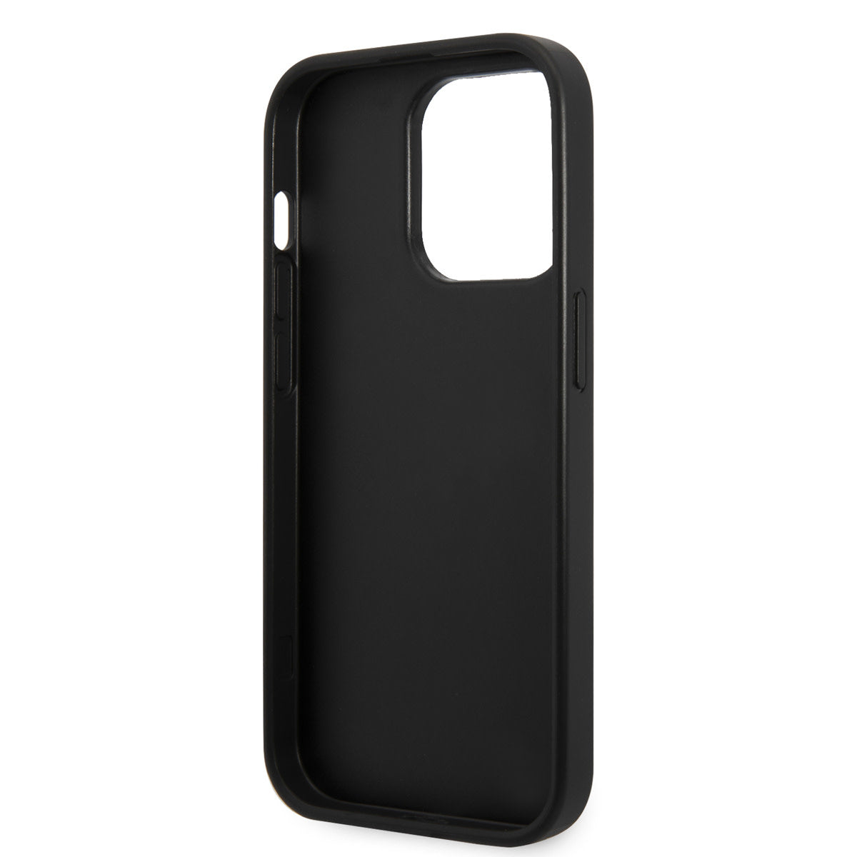 Karl Lagerfeld iPhone 14 Pro Hardcase Backcover - Saffiano Leather - Metal Logo - Black