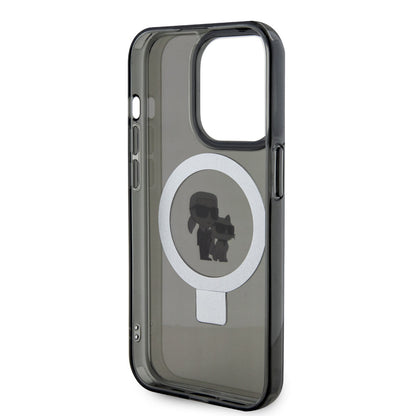 Karl Lagerfeld iPhone 15 Pro Hardcase - Magsafe compatible - Ringstand - K&C - Black