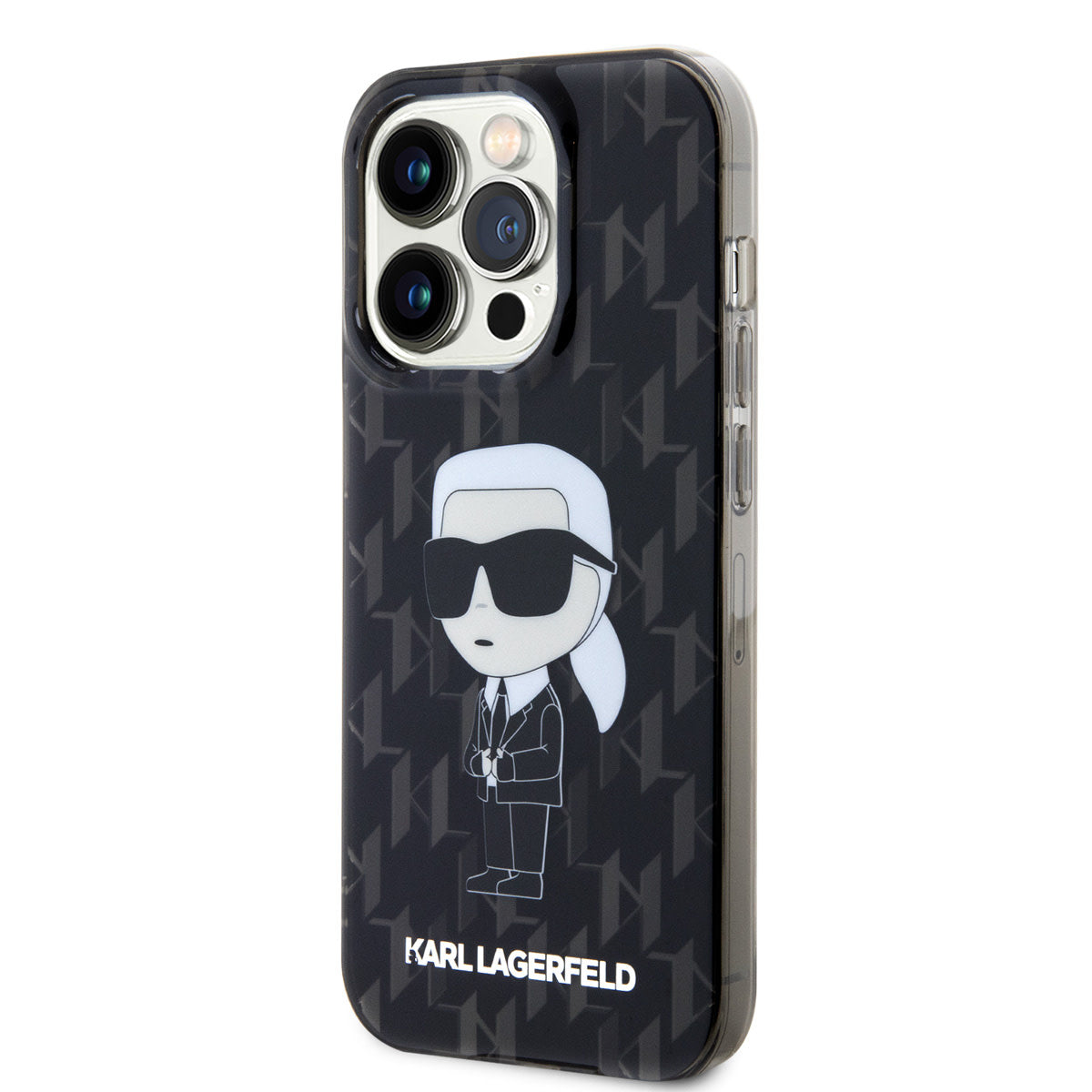 Karl Lagerfeld iPhone 15 Pro TPU Hardcase - Ikonik Monogram - Black