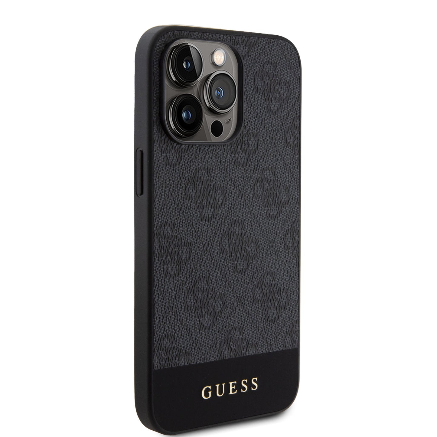 Guess iPhone 15 Pro Hardcase - Magsafe - 4G Pu Bottom - Black