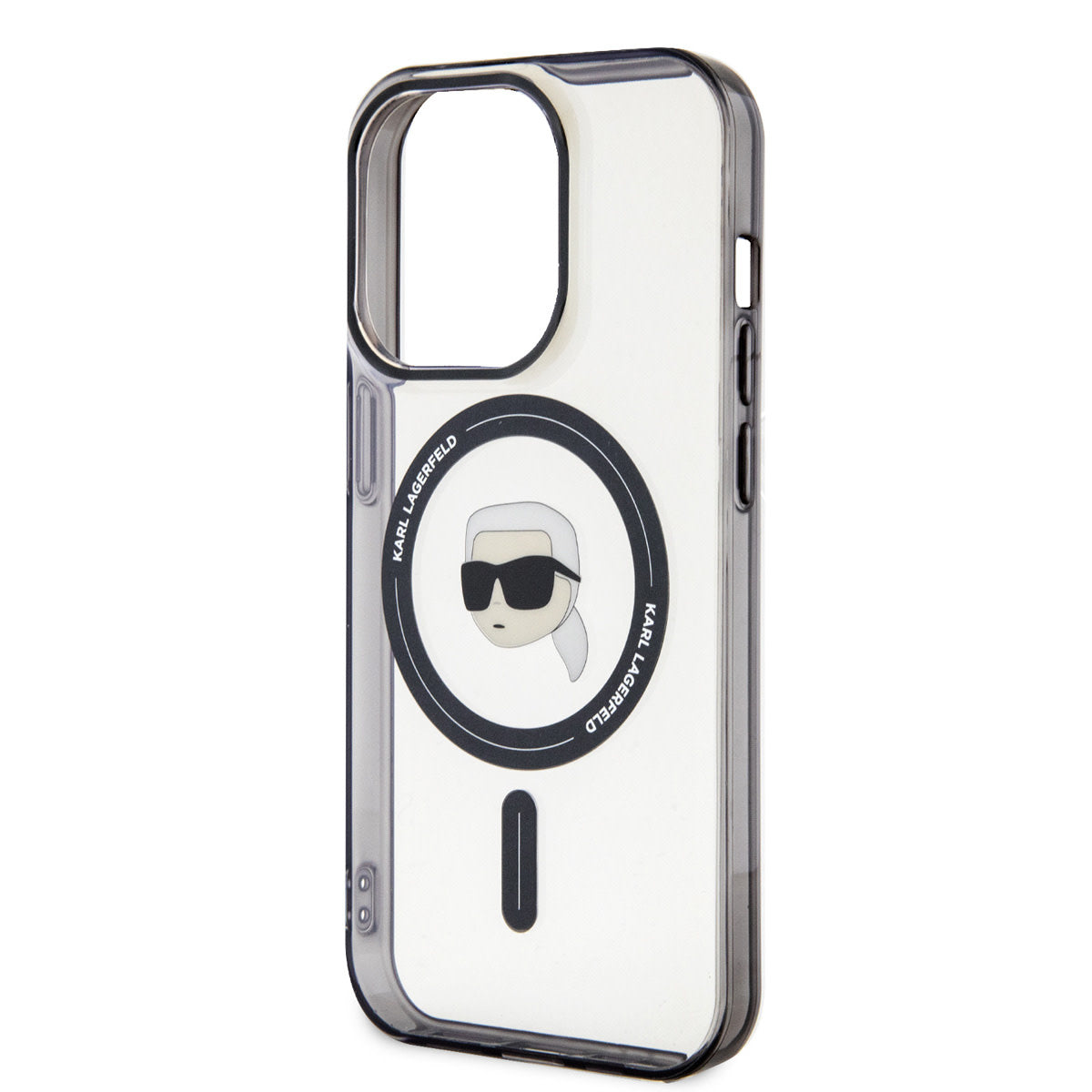 Karl Lagerfeld iPhone 15 Pro TPU Hardcase - Magsafe Compatible - Karl's Head - Transparent